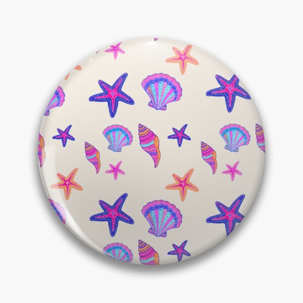 Item preview, Neon Seashell Starfish Pattern For Mermaidcore Beach Lovers designed and sold by FreshVibe Prints.