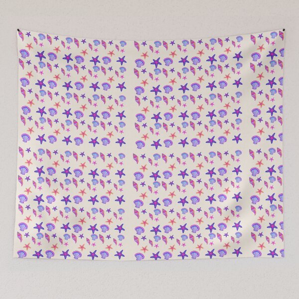 Item preview, Neon Seashell Starfish Pattern For Mermaidcore Beach Lovers designed and sold by FreshVibe Prints.