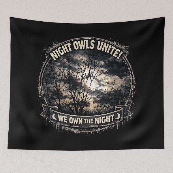 Item preview, Night Owls Unite! – Gothic Moonlight Forest Emblem T-Shirt designed and sold by KielArt.