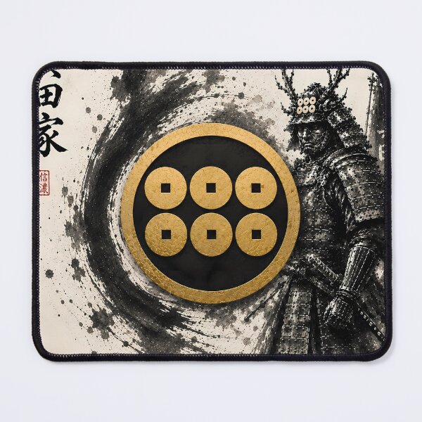 Item preview, Sanada Yukimura Japanese Samurai Kamon Gold Family Crest Art designed and sold by Japan-Ink-Art.
