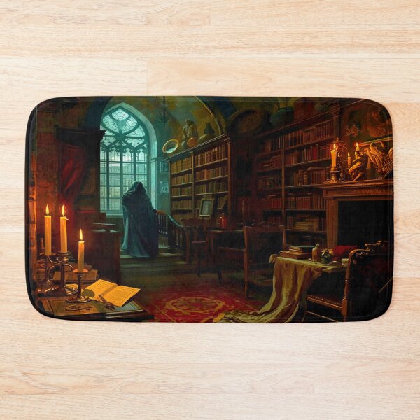 Item preview, Wizard in Candlelit Library — Dark Fantasy Alchemist Art designed and sold by shaang.