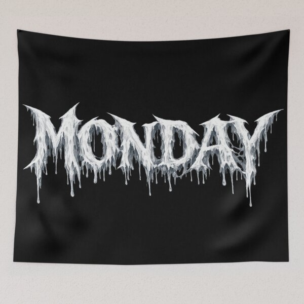 Item preview, MONDAY Melting Gothic Typography Sticker / T-Shirt Design designed and sold by MartBook.
