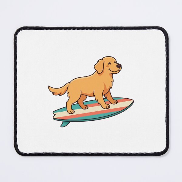 Item preview, Surfing Dog Golden Retriever on Surfboard Summer Beach designed and sold by SOUFIANE1991.