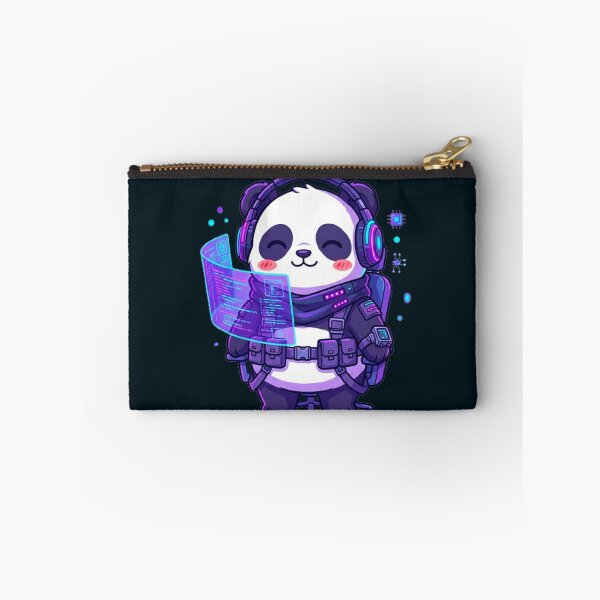 Item preview, Cyberpunk Gamer Panda - Piku Tech Hacker Panda with Neon Headphones designed and sold by MT-Hub | Cute Aesthetic Art, Stickers & Phone Cases.