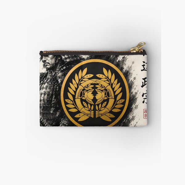 Item preview, Date Masamune Japanese Samurai Kamon Gold Family Crest Art designed and sold by Japan-Ink-Art.