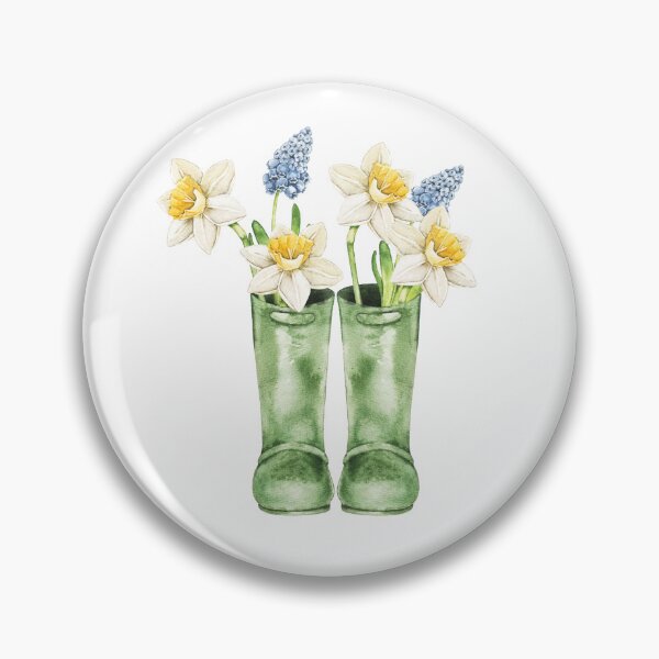 Item preview, Spring Flowers in Green Rain Boots designed and sold by eves_aquadreams.