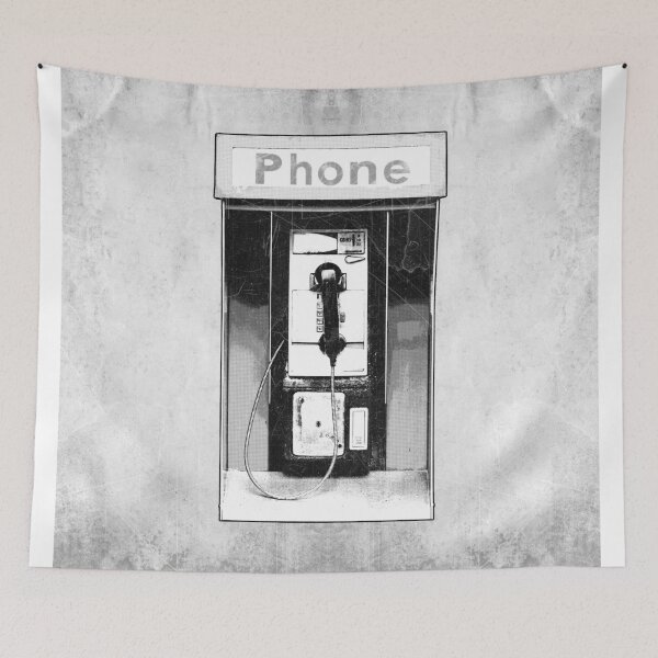 Item preview, Public Payphone Booth Dead Media Etched Illustration designed and sold by Ghoul Enterprises.