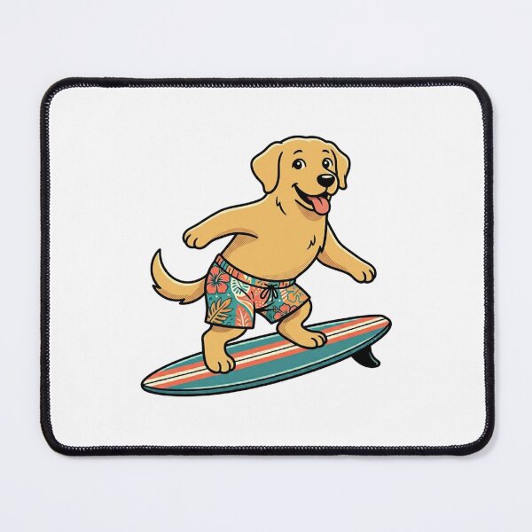 Item preview, Surfing Dog Golden Retriever on Surfboard Summer Beach designed and sold by SOUFIANE1991.