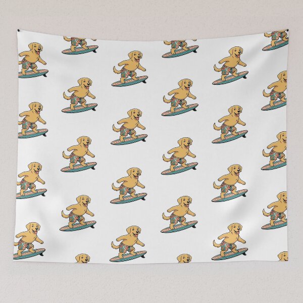 Item preview, Surfing Dog Golden Retriever on Surfboard Summer Beach designed and sold by SOUFIANE1991.