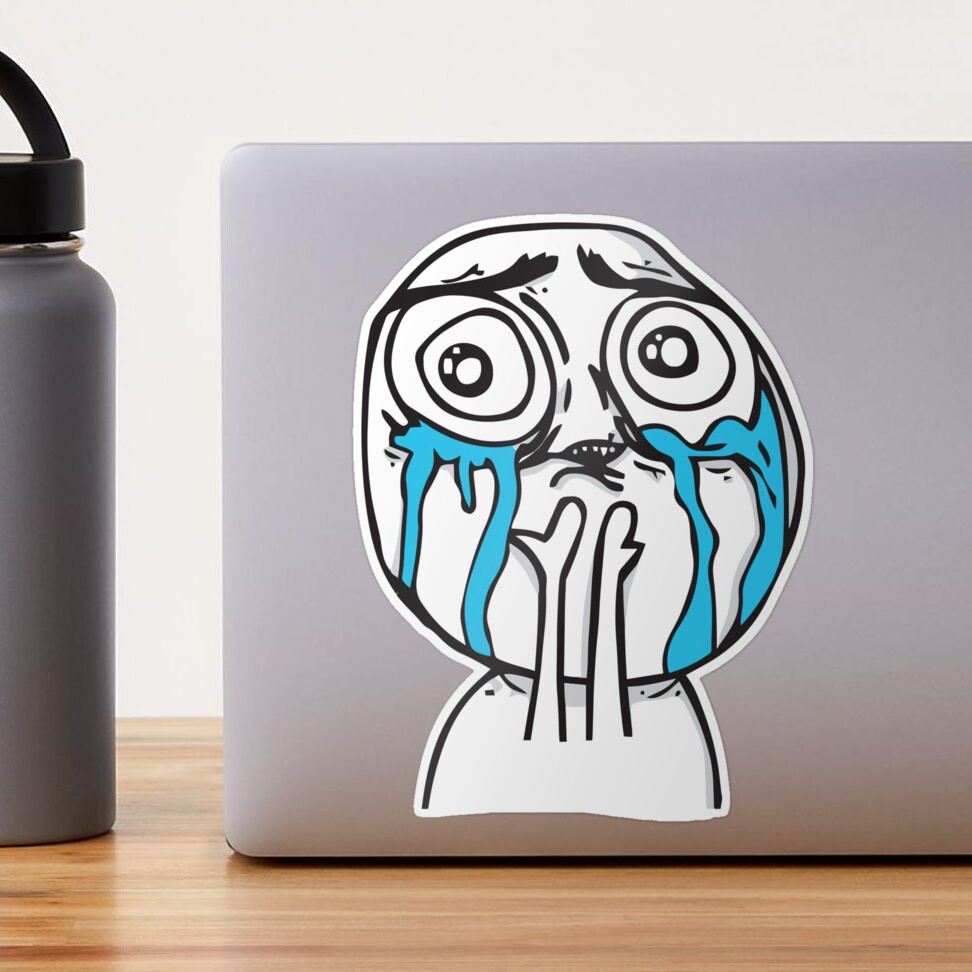 Troll Face Cuteness Overload crying emo tears Internet memes reaction face  HD HIGH QUALITY ONLINE STORE | Photographic Print