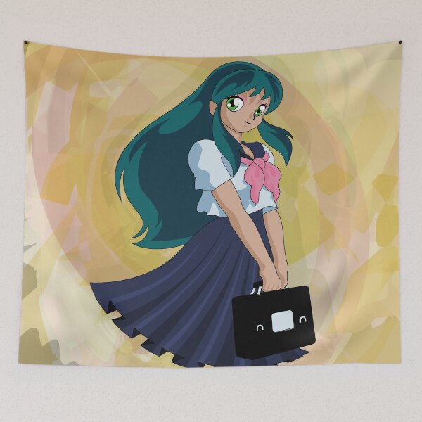 Item preview, Lum from Urusei Yatsura in School Uniform Retro Anime Style designed and sold by Keltoi-art.
