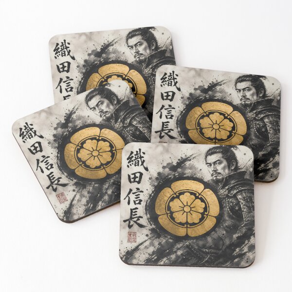 Item preview, Oda Nobunaga Japanese Samurai Kamon Gold Family Crest Art designed and sold by Japan-Ink-Art.