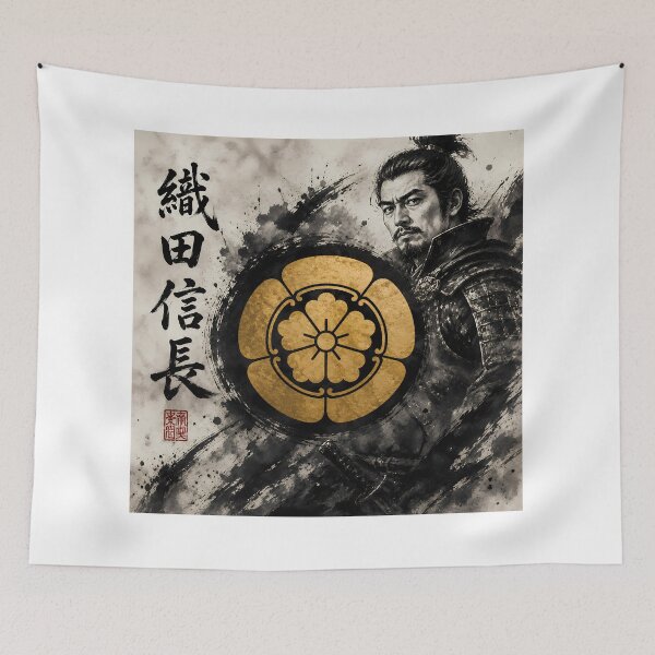 Item preview, Oda Nobunaga Japanese Samurai Kamon Gold Family Crest Art designed and sold by Japan-Ink-Art.