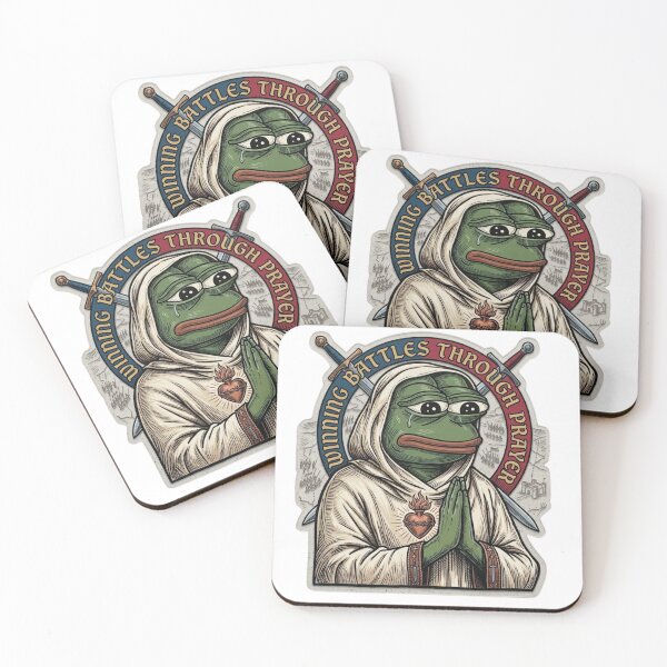 Item preview, Meme Monk Pepe - Medieval Woodcut Style Prayer Sticker designed and sold by ItsArtisticLab.