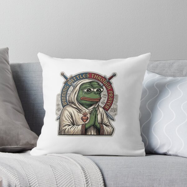Item preview, Meme Monk Pepe - Medieval Woodcut Style Prayer Sticker designed and sold by ItsArtisticLab.