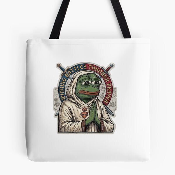 Item preview, Meme Monk Pepe - Medieval Woodcut Style Prayer Sticker designed and sold by ItsArtisticLab.