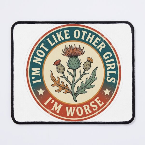 Item preview, I’m Worse Retro Thistle Sticker designed and sold by veloraastudio.