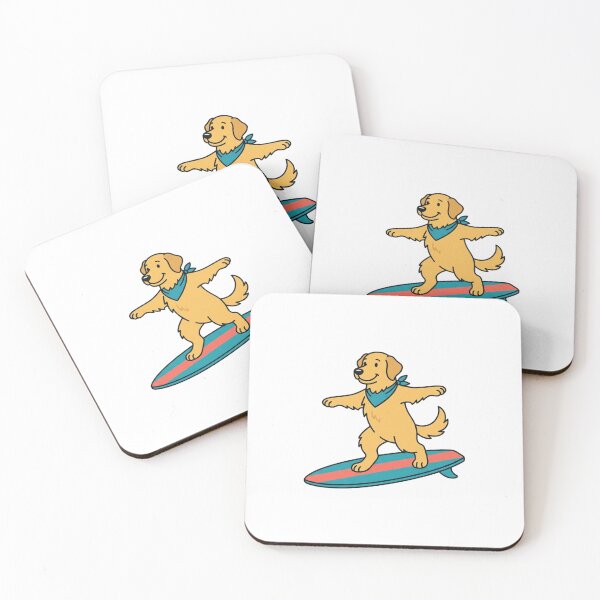 Item preview, Surfing Dog Golden Retriever on Surfboard Summer Beach designed and sold by SOUFIANE1991.