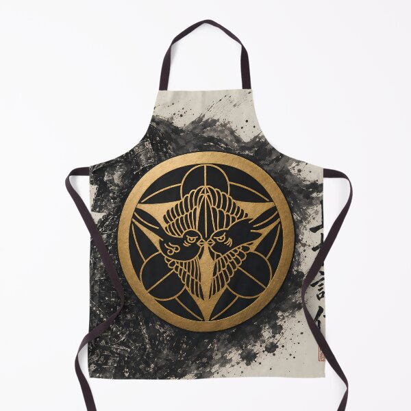 Item preview, Uesugi Kenshin Japanese Samurai Kamon Gold Family Crest Art designed and sold by Japan-Ink-Art.