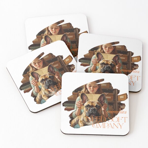 Item preview, Memories Need Soft Company: French Bulldog and Girl Reading designed and sold by InfinitePawBond.