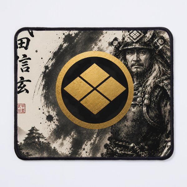 Item preview, Takeda Shingen Japanese Samurai Kamon Gold Family Crest Art designed and sold by Japan-Ink-Art.