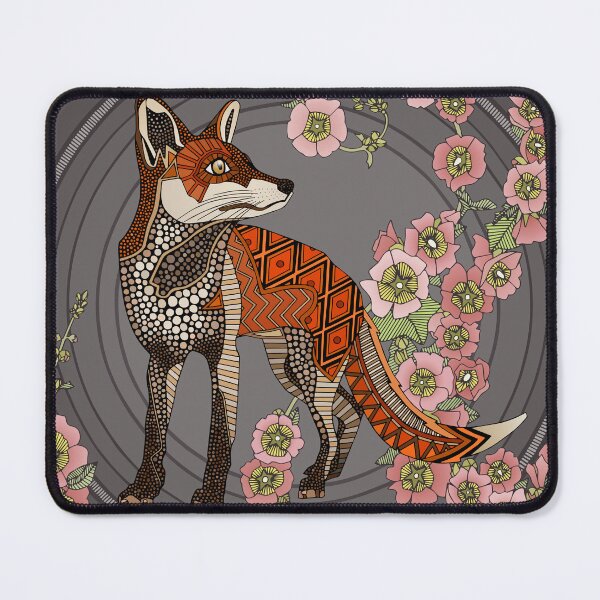 Item preview, hollyhocks fox hematite blush designed and sold by scrummy.