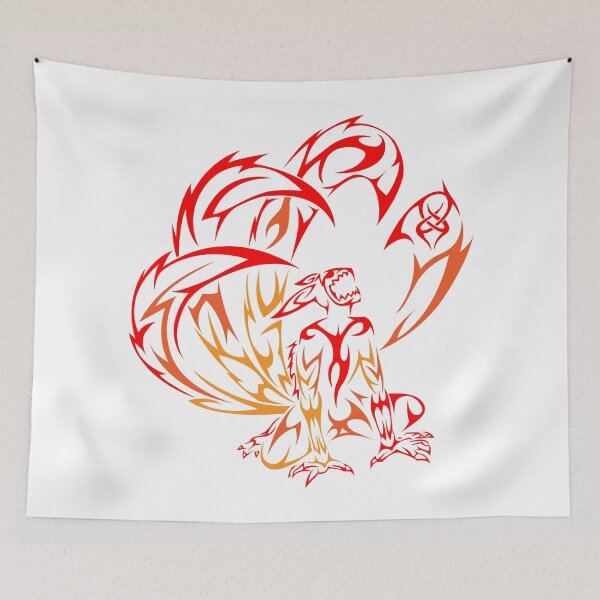Item preview, 7 tailed fox, colored ornamental tribal designed and sold by Tribalgothss.