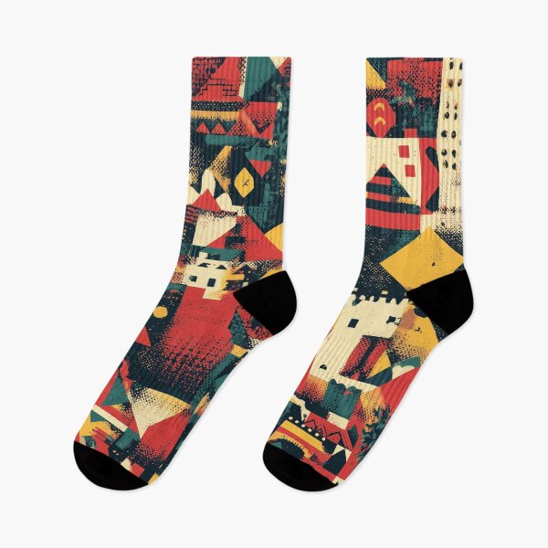 Item preview, Sunset Retro City Pattern designed and sold by Nurple Art.