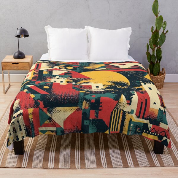 Item preview, Sunset Retro City Pattern designed and sold by Nurple Art.