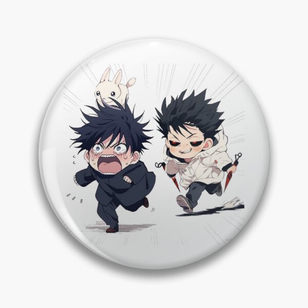 Artikelvorschau, Megumi und Sukuna Sprint Chibi entworfen und verkauft von Snowdog-Art.
