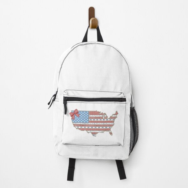 Item preview, Patriotic American Flag Map with Gingham and Bows designed and sold by Paper Drip.