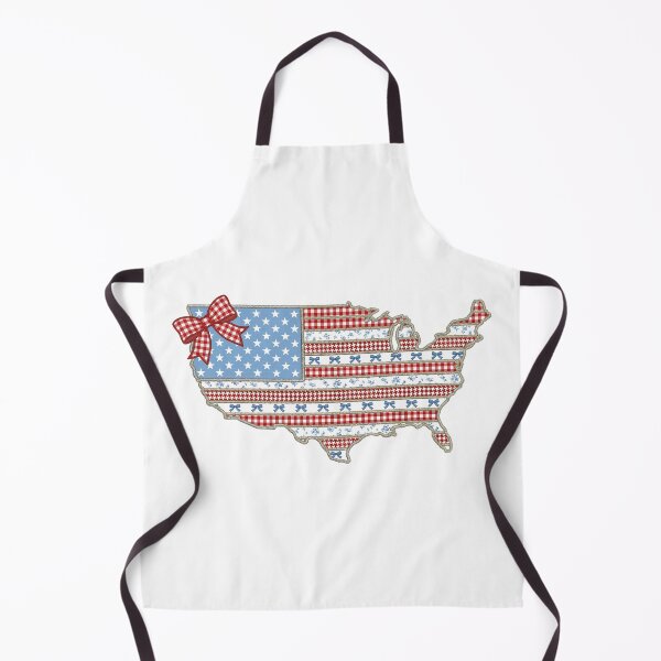 Item preview, Patriotic American Flag Map with Gingham and Bows designed and sold by Paper Drip.