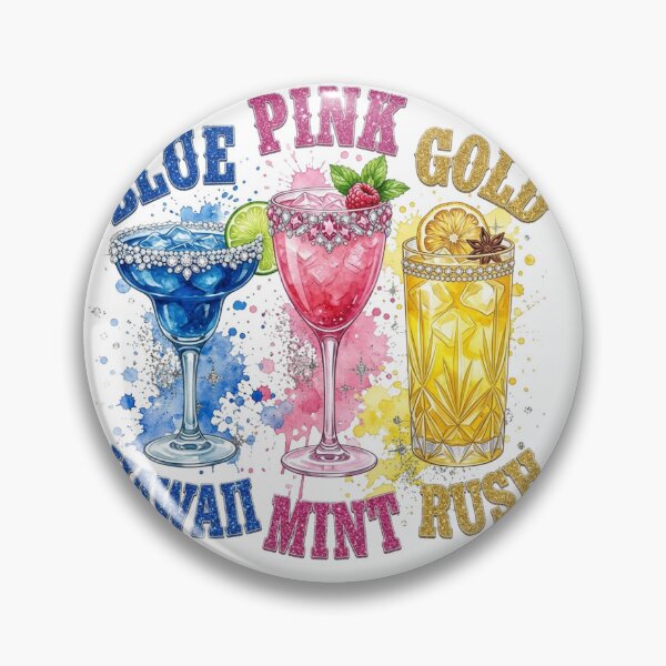 Item preview, Hawaii Mint Rush - Vibrant Blue Pink Gold Tropical Drinks designed and sold by PeplumiArt.