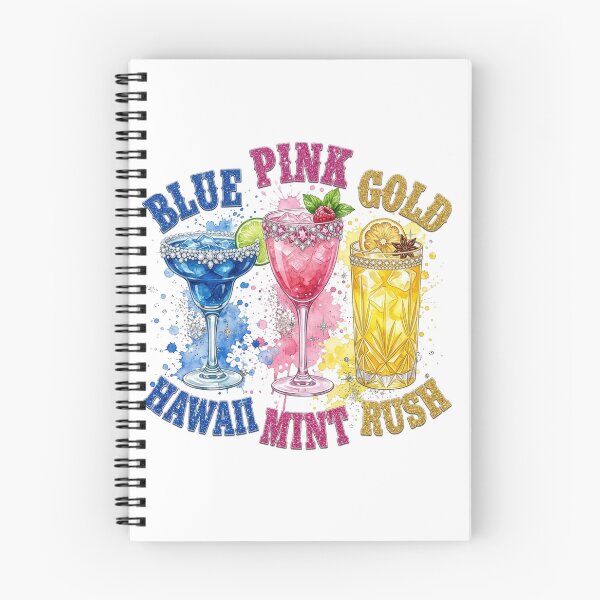 Item preview, Hawaii Mint Rush - Vibrant Blue Pink Gold Tropical Drinks designed and sold by PeplumiArt.