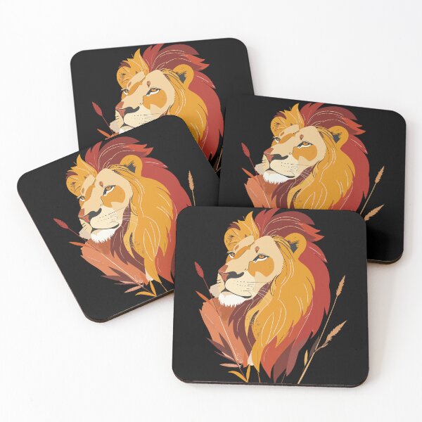 Item preview, Majestic Yellow and Red Lion King Wall Art - Champion Spirit designed and sold by BestChoiceService.