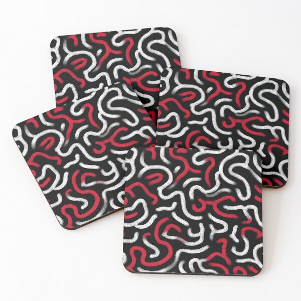 Item preview, Red Squiggle Line Pattern designed and sold by Nurple Art.