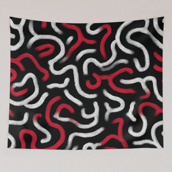 Item preview, Red Squiggle Line Pattern designed and sold by Nurple Art.