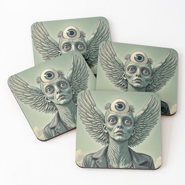 Item preview, The Winged Observer - Weirdcore Surreal Third Eye Alien designed and sold by Monkey-Rooster.