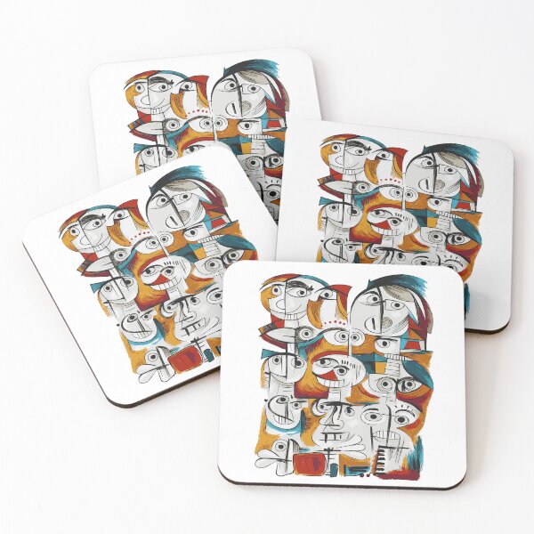 Item preview, Self-Talk: Abstract cubism Faces Collage designed and sold by Lifer Art and Design.