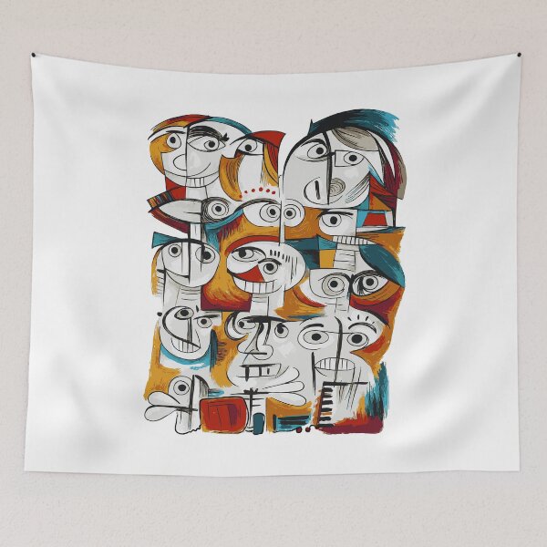 Item preview, Self-Talk: Abstract cubism Faces Collage designed and sold by Lifer Art and Design.