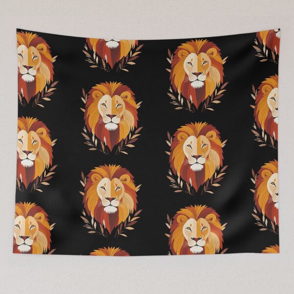 Item preview, Champion Red & Yellow Lion Portrait - Majestic Victory Wall Art designed and sold by BestChoiceService.