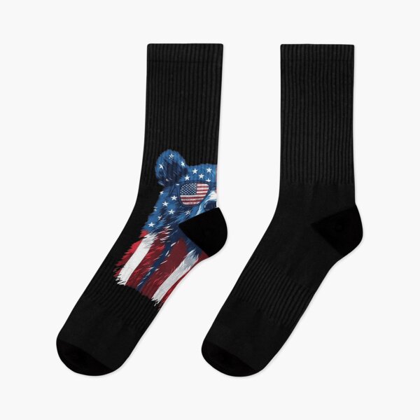 Item preview, Patriotic American Flag Bear with Sunglasses – Red, White, and Blue Graphic designed and sold by trendnest_shop.