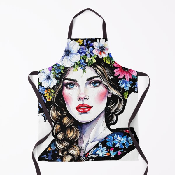 Item preview, White slavic girl with blue eyes and a floral wreath designed and sold by Ana-wis.
