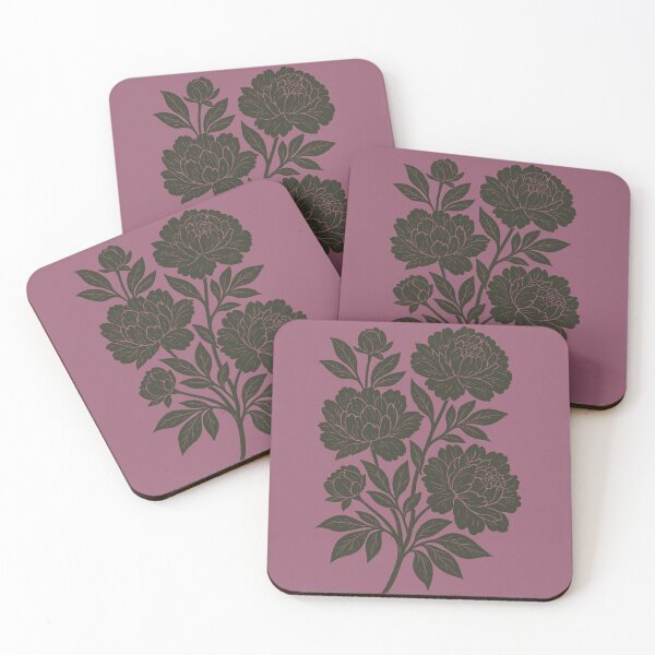 Item preview, Vintage Linocut Peonies - Retro Botanical Block Print Art Men Woman Kids designed and sold by Taylor  ART.