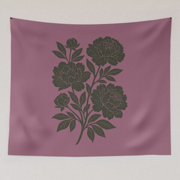 Item preview, Vintage Linocut Peonies - Retro Botanical Block Print Art Men Woman Kids designed and sold by Taylor  ART.