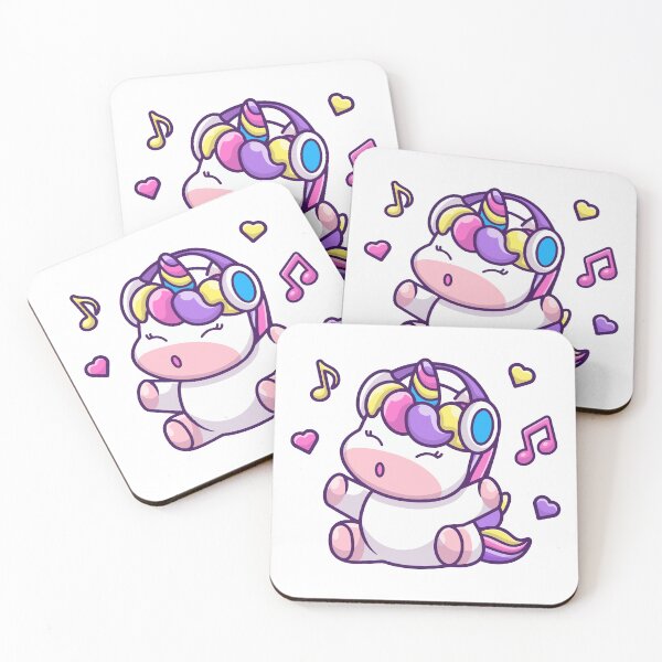 Item preview, Cute Kawaii Musical Unicorn with Headphones Cartoon designed and sold by jhofmank.