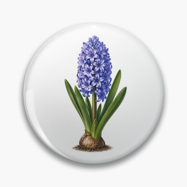 Item preview, Elegant Blue Hyacinth Botanical Illustration | Floral Spring Nature Art designed and sold by Joyfulfabric.