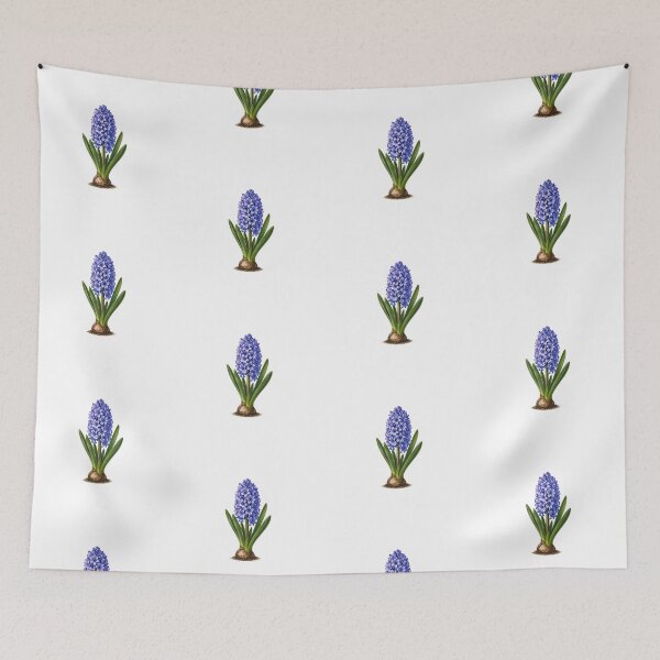 Item preview, Elegant Blue Hyacinth Botanical Illustration | Floral Spring Nature Art designed and sold by Joyfulfabric.