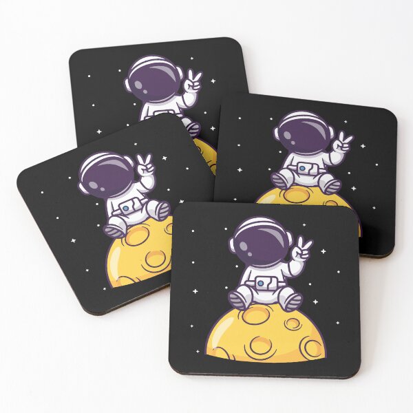 Item preview, Cool Space Astronaut Sitting on the Moon with Peace Sign designed and sold by jhofmank.