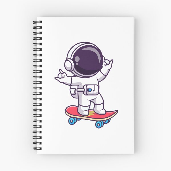 Item preview, Skateboarding Astronaut Doing Rock On Hand Sign Cartoon designed and sold by jhofmank.
